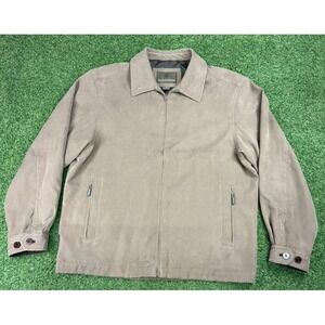 Rainforest Harrington Bomber Jacket Mens Large‎ Brown Lined Full Zip Outdoor